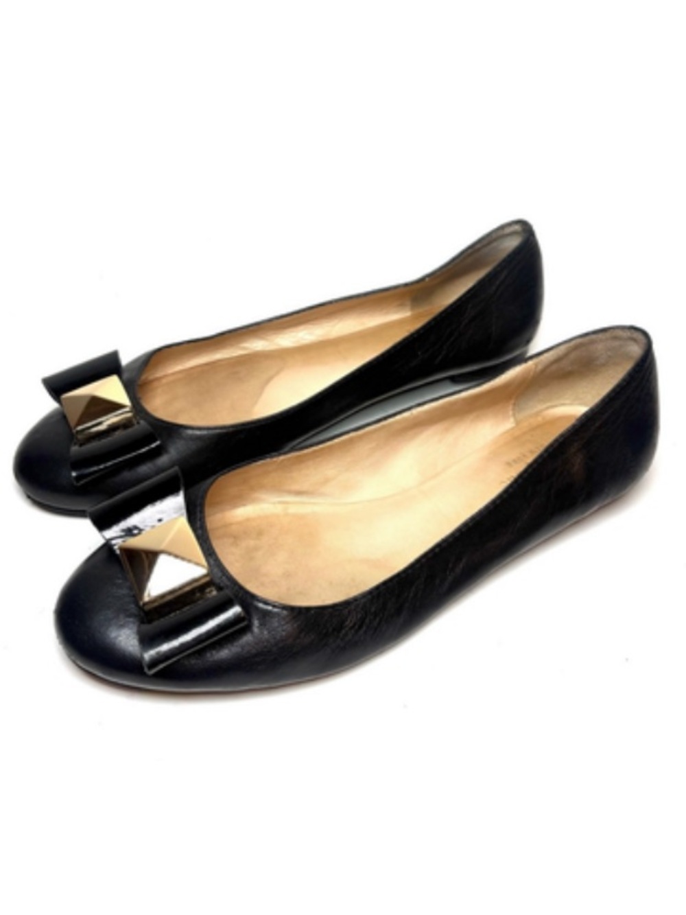 Kate Spade Black Leather Flats | 8